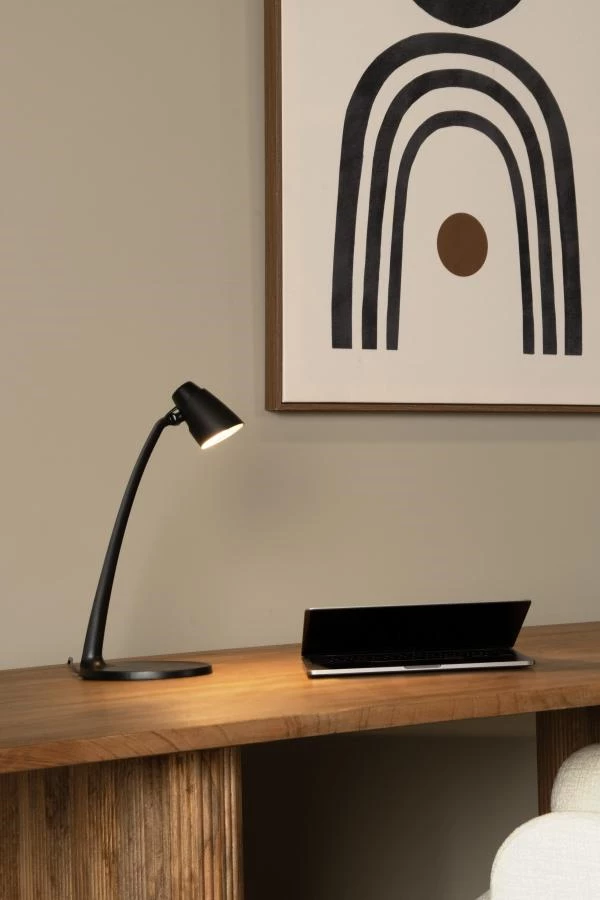 Lucide LUDO - Lampe de bureau - LED - 1x4,5W 3000K - Noir - SFEER 1